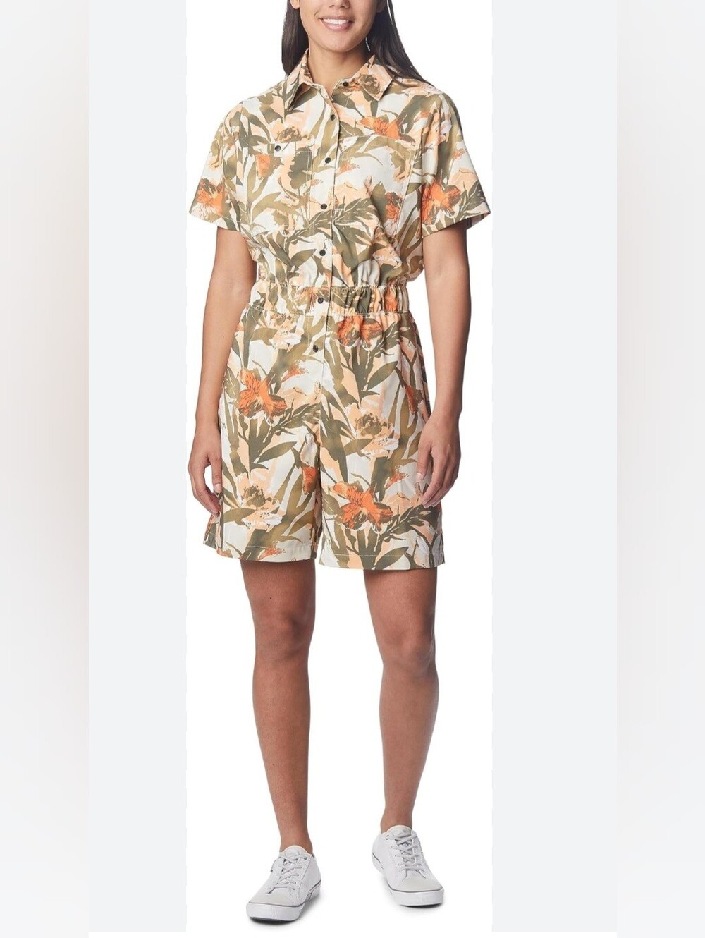 NWT Columbia Silver Ridge Utility Romper Women's M Tropical Omni-shade SPF 50